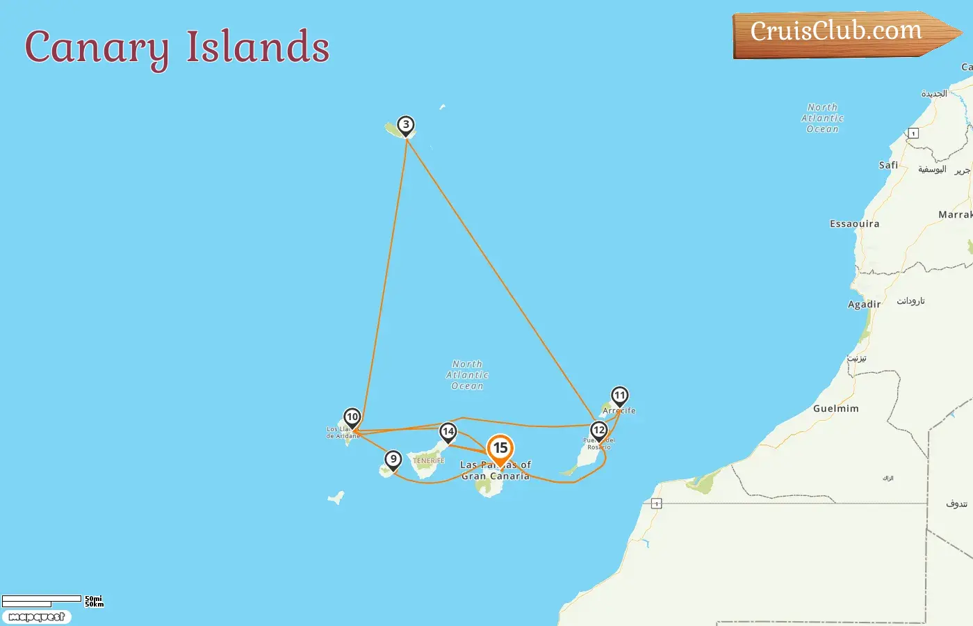 Cruise in the Canary Islands from Las Palmas aboard AIDAmar ship with visits to Spain for 15 days