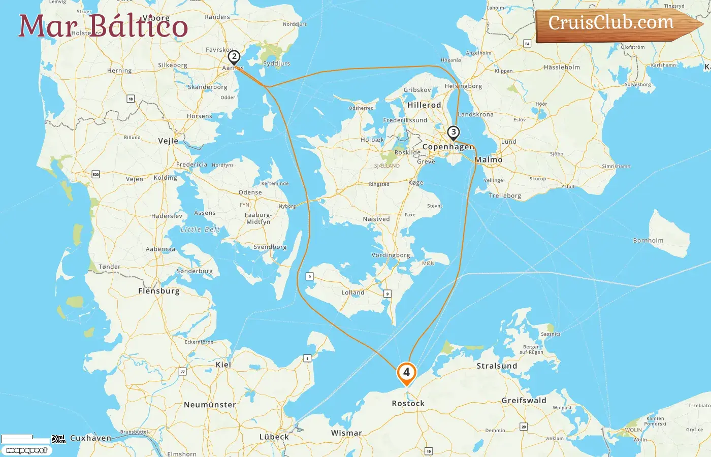 Crucero en el Mar Báltico desde Warnemünde a bordo del barco AIDAluna con visitas a Alemania y Dinamarca durante 4 días