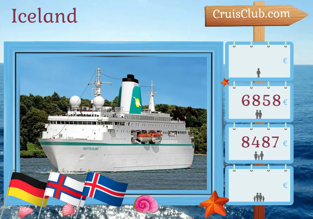 Cruise in the Iceland from Cuxhaven aboard MS Deutschland ship with visits to Germany, Faroe Islands, and Iceland for 17 days