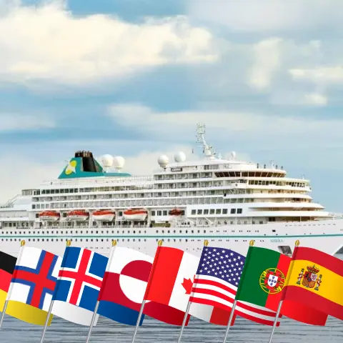 Cruise in the Transatlantic from Bremerhaven aboard Amera ship with visits to Germany, Faroe Islands, Iceland, Greenland, Canada, USA, Portugal, and Spain for 51 days