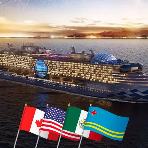 Cruise in the Panama Canal from Vancouver to Fort Lauderdale aboard Star Princess ship with visits to Canada, USA, Mexico, Panama, and Aruba for 24 days