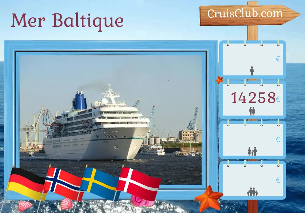 Croisière en mer Baltique au départ de Bremerhaven à bord du navire Amadea avec des visites en Allemagne, Norvège, Suède, Danemark et Pologne pendant 13 jours