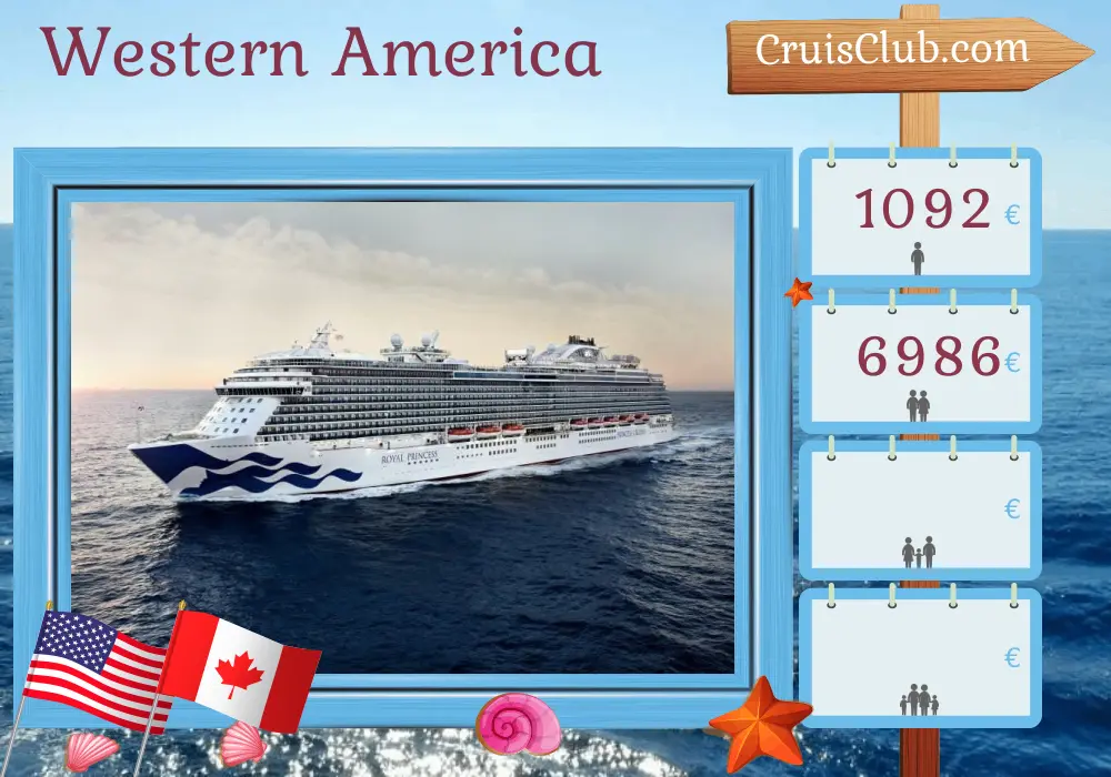 Cruise in the Western America from Honolulu to Vancouver aboard Royal Princess ship with visits to USA and Canada for 13 days