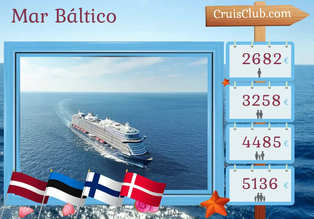Cruzeiro no Mar Báltico saindo de Kiel a bordo do navio Mein Schiff Relax com visitas à Polónia, Letónia, Estónia, Finlândia e Dinamarca por 11 dias