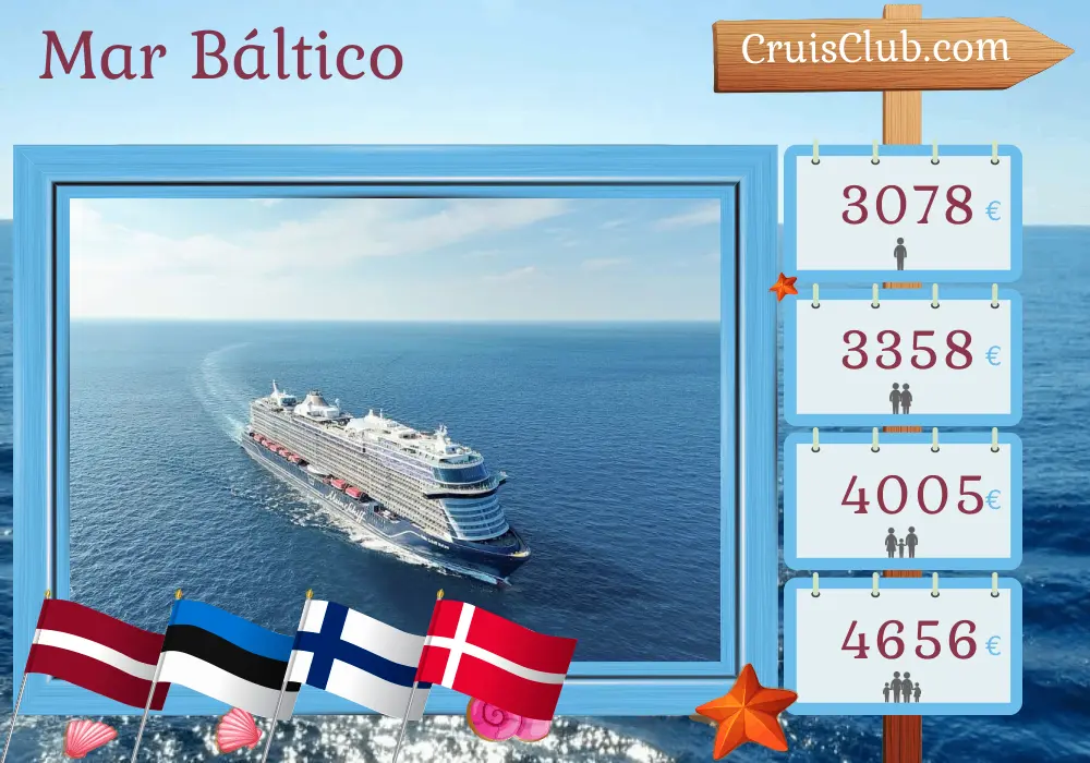 Crucero en el mar Báltico desde Kiel a bordo del barco Mein Schiff Relax con visitas a Polonia, Letonia, Estonia, Finlandia y Dinamarca por 11 días