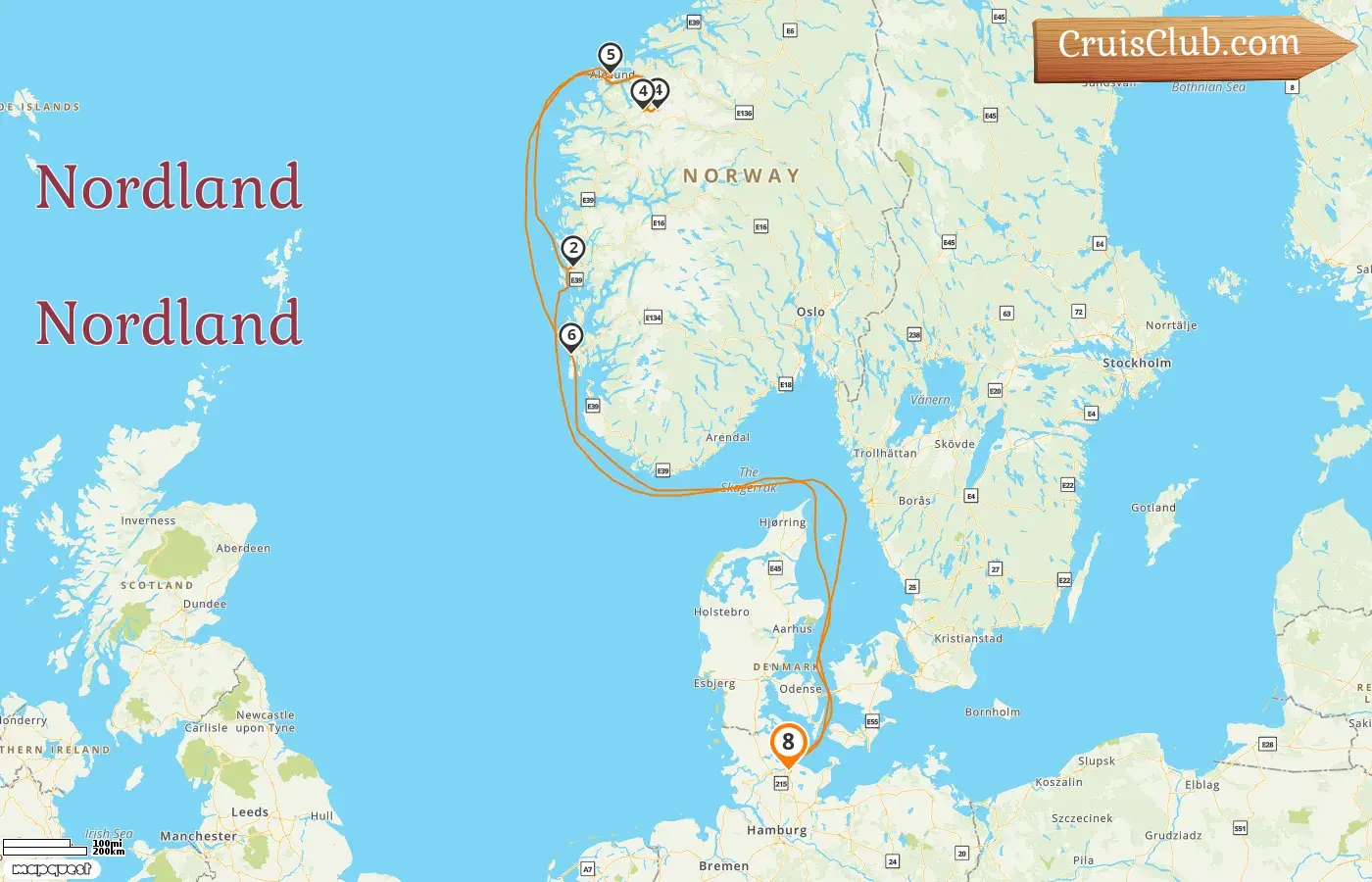 Cruzeiro no Norte a partir de Kiel a bordo do navio Mein Schiff Relax com visitas à Noruega por 8 dias