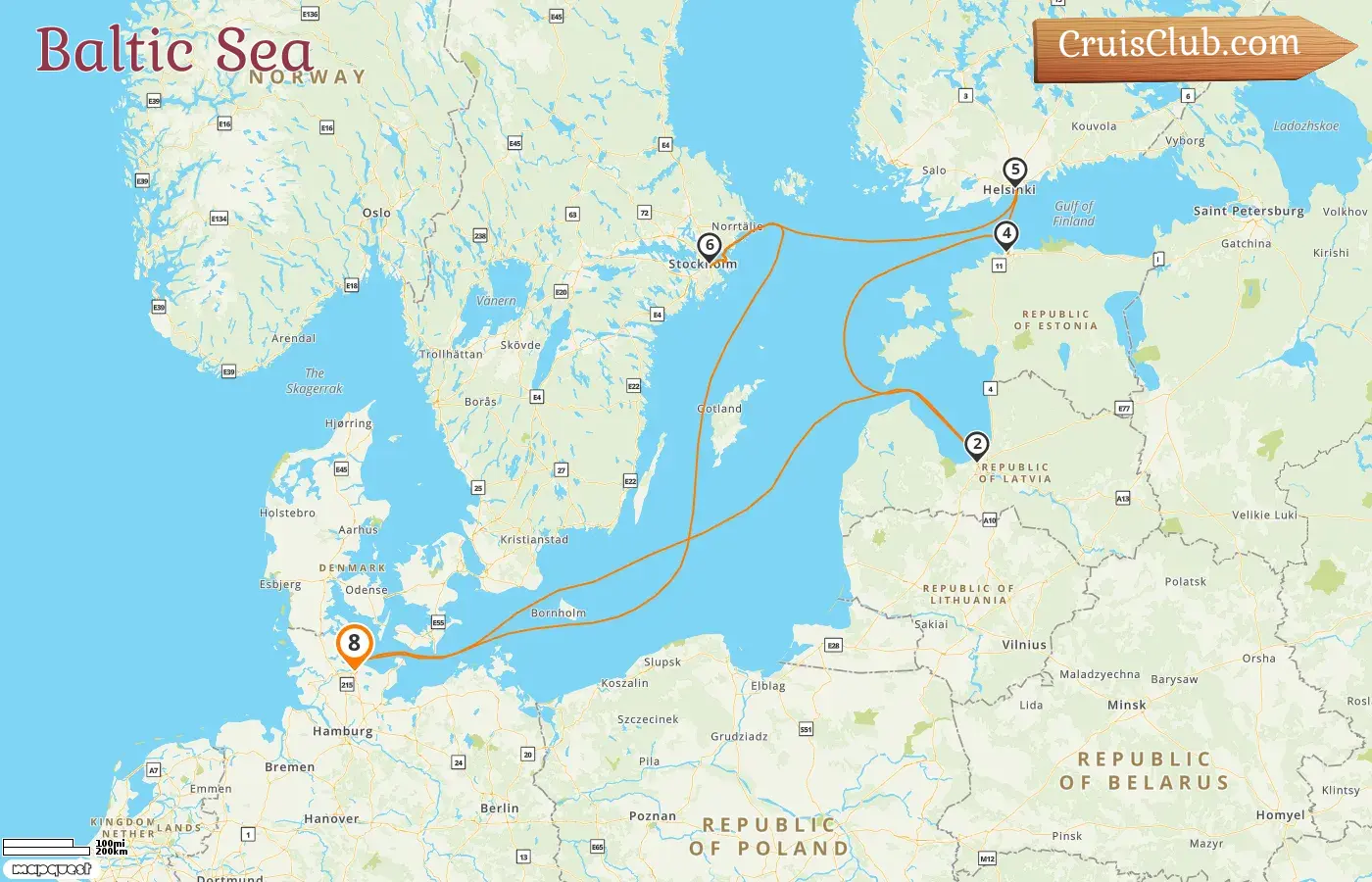 Cruise in the Baltic Sea from Kiel aboard Mein Schiff 7 ship with visits to Latvia, Estonia, Finland, and Sweden for 8 days