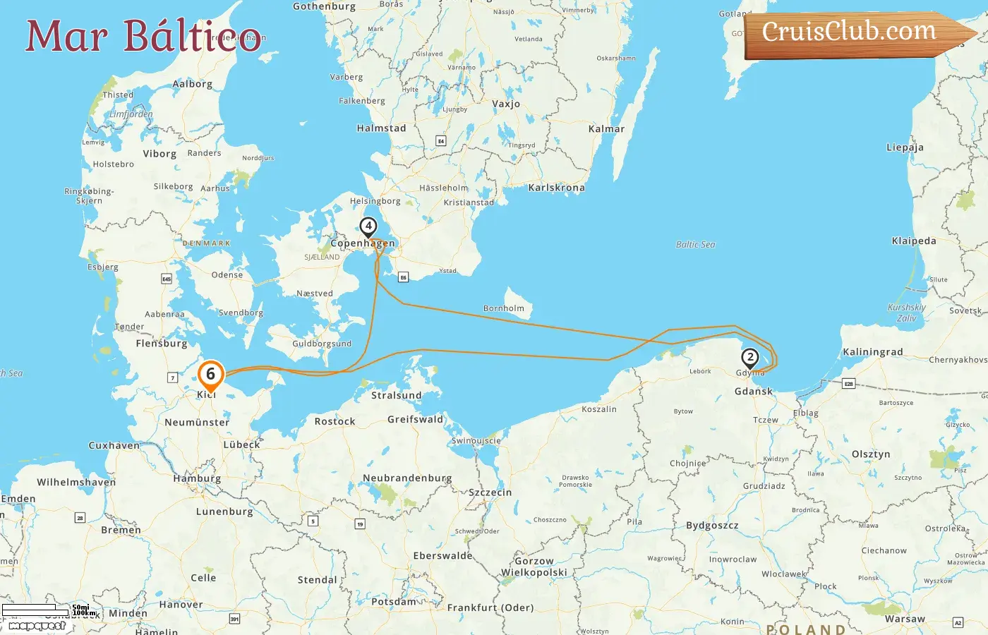Crucero por el mar Báltico desde Kiel a bordo del barco Mein Schiff Relax con visitas a Polonia y Dinamarca durante 6 días