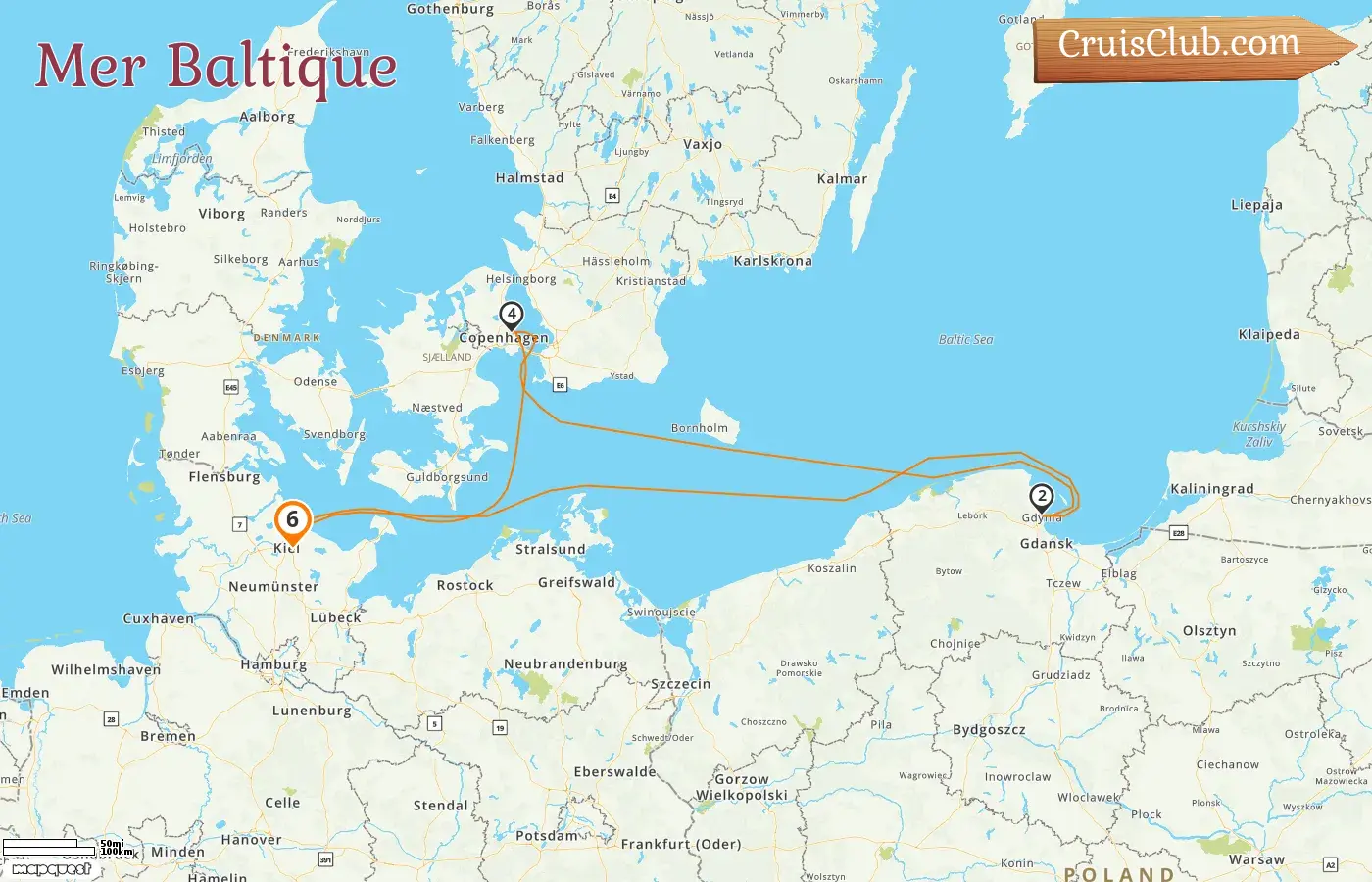Croisière en mer Baltique au départ de Kiel à bord du navire Mein Schiff Relax avec des visites en Pologne et au Danemark pendant 6 jours