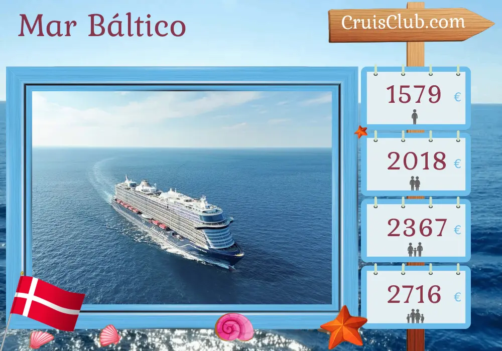 Crucero por el mar Báltico desde Kiel a bordo del barco Mein Schiff Relax con visitas a Polonia y Dinamarca durante 6 días