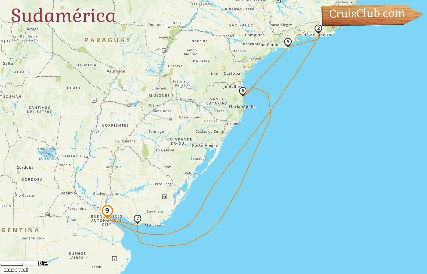 Crucero por Sudamérica desde Buenos Aires a bordo del barco MSC Fantasia con visitas a Argentina, Brasil y Uruguay durante 9 días