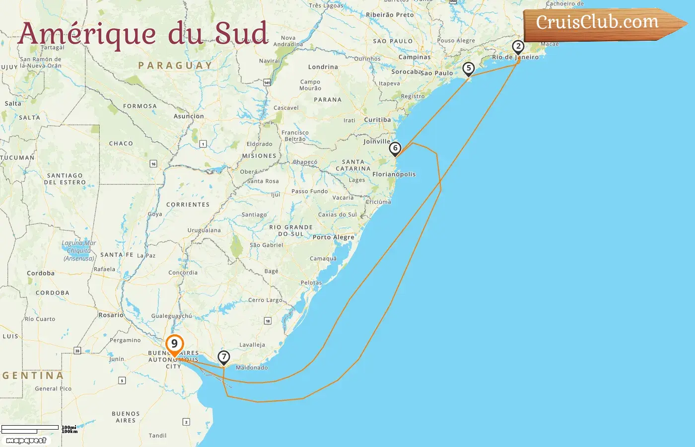 Croisière en Amérique du Sud depuis Buenos Aires à bord du navire MSC Fantasia avec des visites en Argentine, au Brésil et en Uruguay pendant 9 jours
