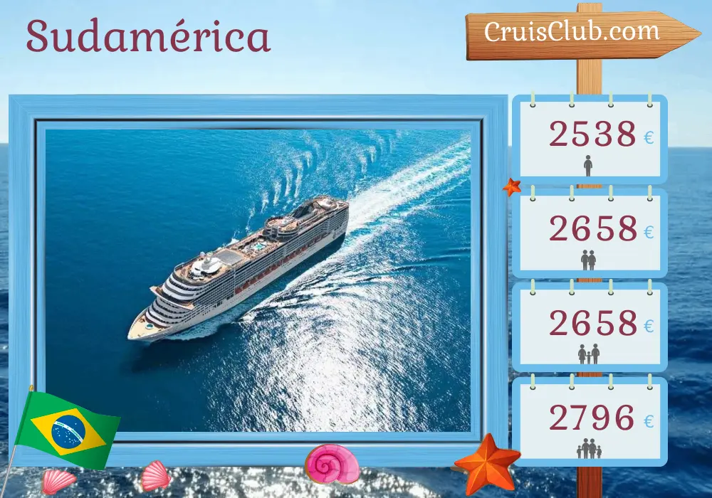 Crucero por Sudamérica desde Buenos Aires a bordo del barco MSC Fantasia con visitas a Argentina, Brasil y Uruguay durante 9 días