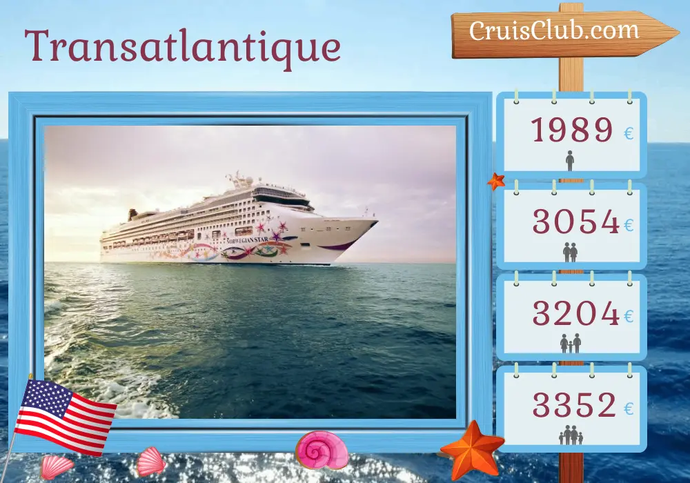 Croisière Transatlantique de Tampa à Lisbonne à bord de Norwegian Star avec des visites aux États-Unis et en République dominicaine pendant 14 jours