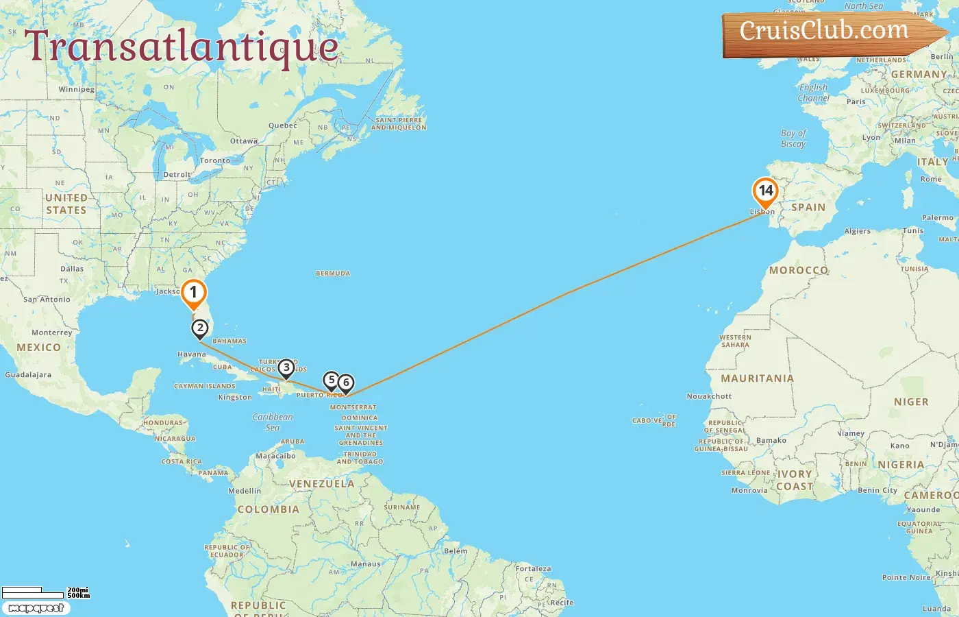 Croisière Transatlantique de Tampa à Lisbonne à bord de Norwegian Star avec des visites aux États-Unis et en République dominicaine pendant 14 jours