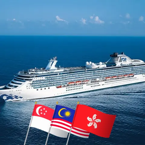 Cruise in the Asia from Singapore to Hong Kong aboard Coral Princess ship with visits to Singapore, Thailand, Malaysia, Viet Nam, and Hong Kong for 14 days