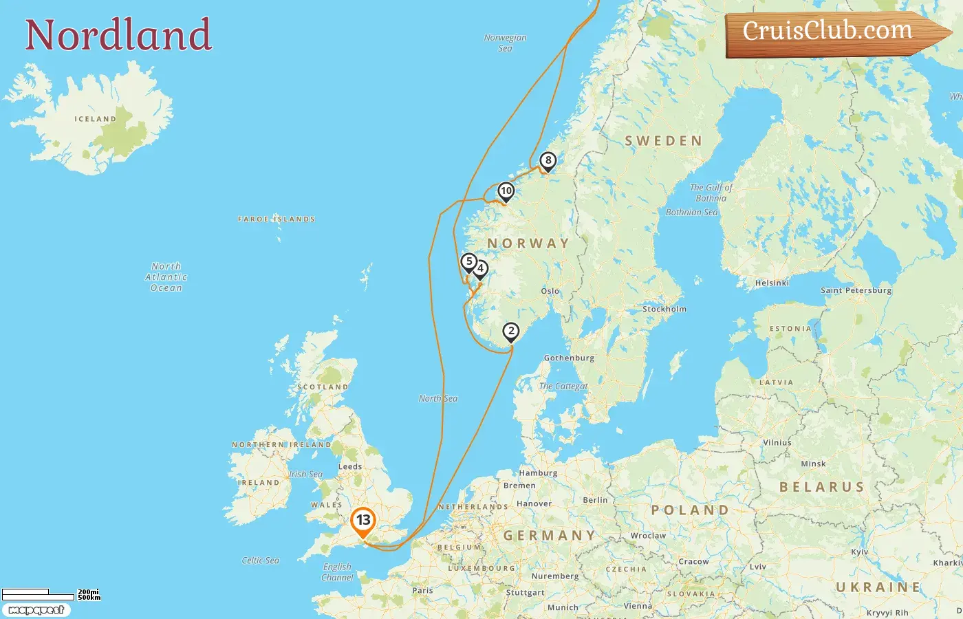 Croisière dans les îles du Nord au départ de Southampton à bord du Queen Victoria avec des escales en Norvège pendant 13 jours