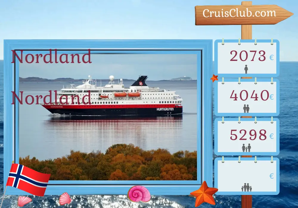 Cruzeiro no Norte das Montanhas a bordo do navio Nordnorge com visitas à Noruega por 12 dias