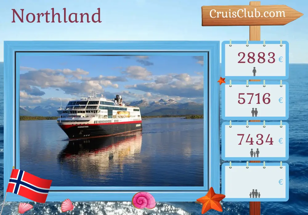 Cruise in the Northland from Mountains aboard Midnatsol ship with visits to Norway for 12 days