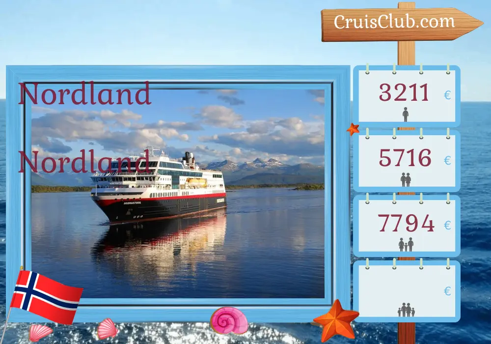 Cruzeiro no Norte das Montanhas a bordo do navio Midnatsol com visitas à Noruega por 12 dias