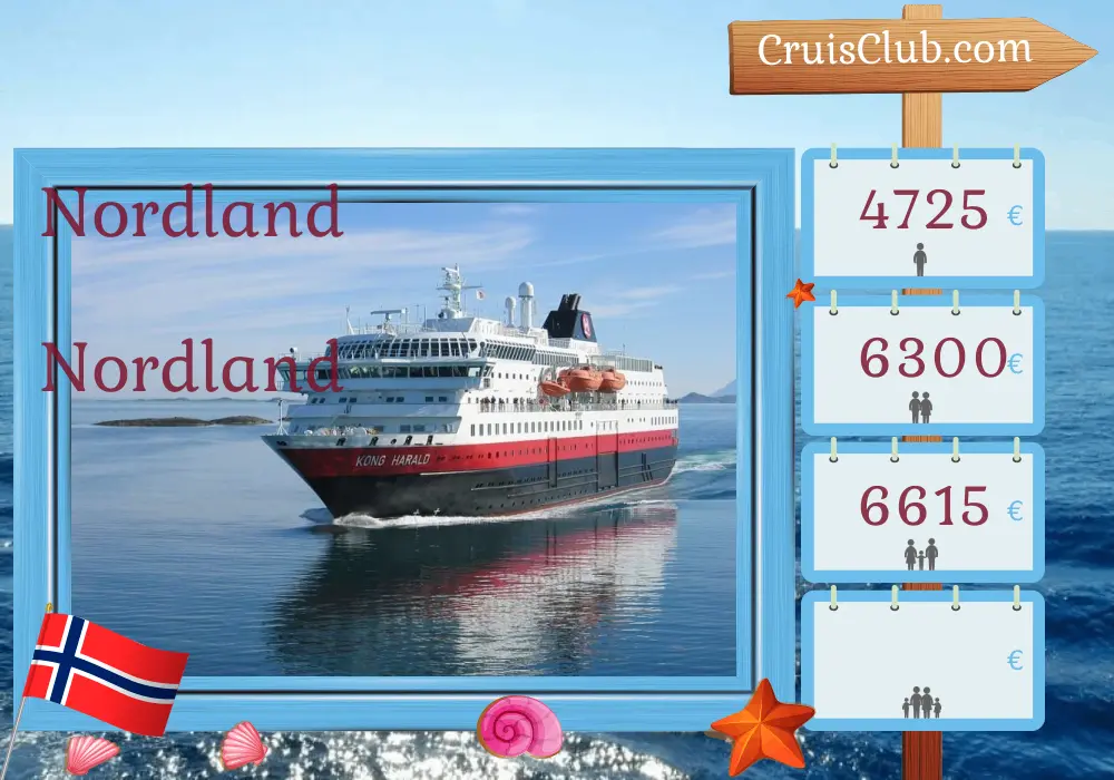 Cruzeiro no Norte das Montanhas a bordo do navio Kong Harald com visitas à Noruega por 12 dias