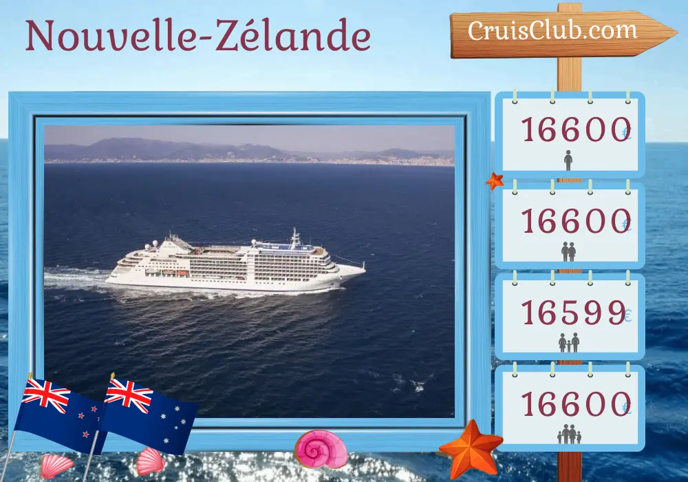 Croisière en Nouvelle-Zélande de Auckland à Hobart à bord du navire Silver Moon avec des visites en Nouvelle-Zélande et en Australie pendant 11 jours