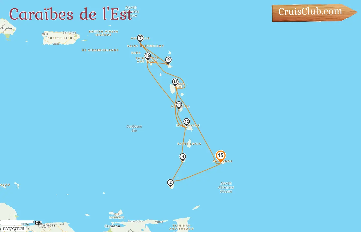 Croisière dans les Caraïbes orientales au départ de Bridgetown à bord du navire MSC Seaview avec des visites à la Barbade, la Grenade, Saint-Vincent et les Grenadines, et la Guadeloupe pendant 15 jours