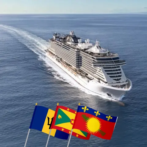 Cruise in the Eastern Caribbean from Bridgetown aboard MSC Seaview ship with visits to Barbados, Grenada, Saint Vincent and the Grenadines, and Guadeloupe for 15 days