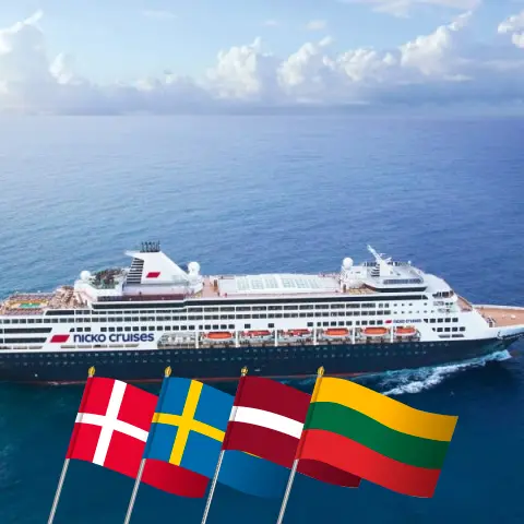 Cruise in the Baltic Sea from Kiel aboard Vasco da Gama ship with visits to Denmark, Sweden, Latvia, Lithuania, and Poland for 13 days