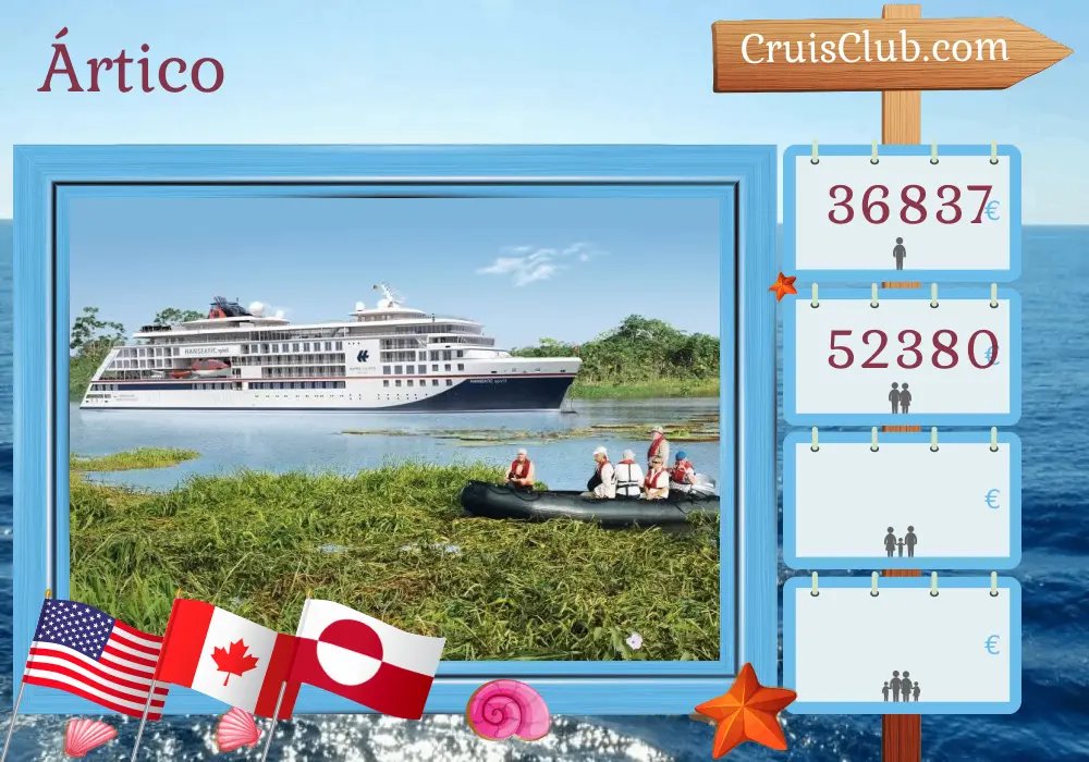 Cruzeiro no Ártico de Anchorage / Ancoragem para Kangerlussuaq a bordo do navio HANSEATIC spirit com visitas aos EUA, Canadá e Groenlândia por 30 dias