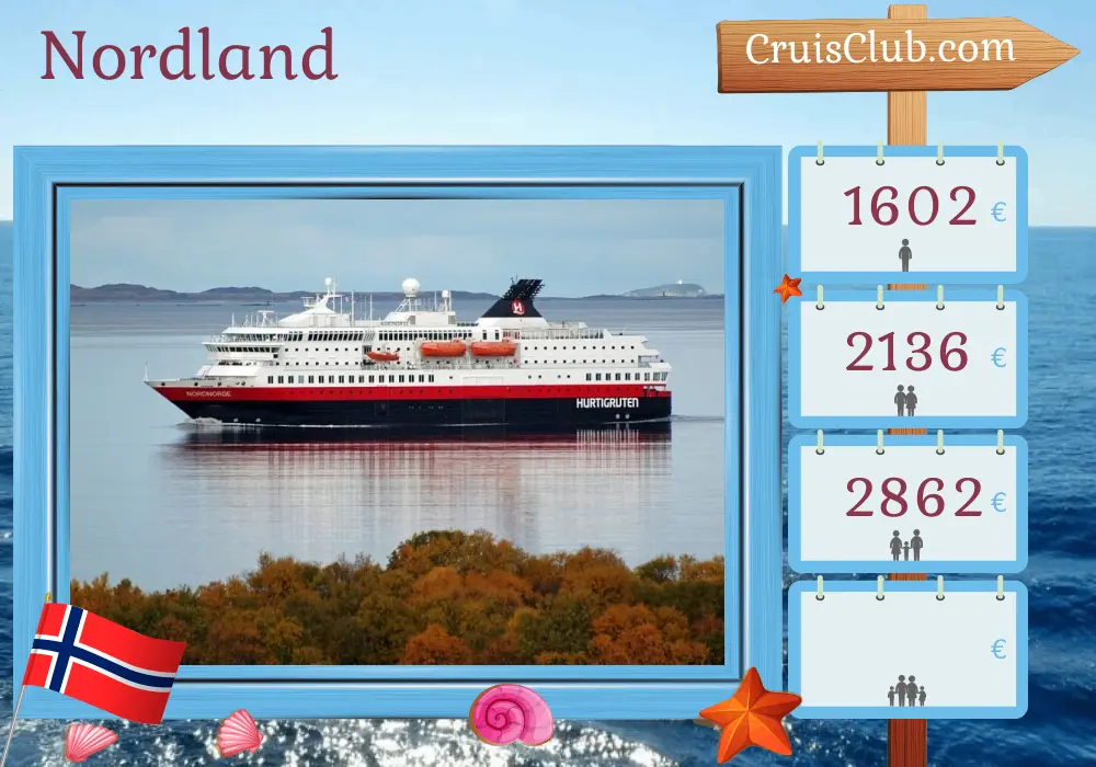 Crucero en el Norte desde Kirkenes a las Montañas a bordo del barco Nordnorge con visitas a Noruega durante 6 días