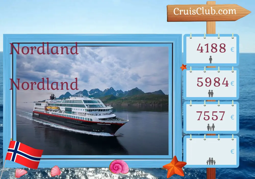 Cruzeiro no Norte a partir de Oslo a bordo do navio Trollfjord com visitas à Noruega por 15 dias