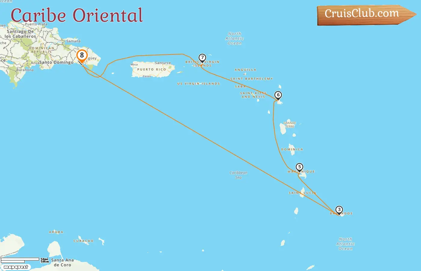 Crucero por el Caribe Oriental desde La Romana a bordo del barco MSC Opera con visitas a República Dominicana y Barbados durante 8 días