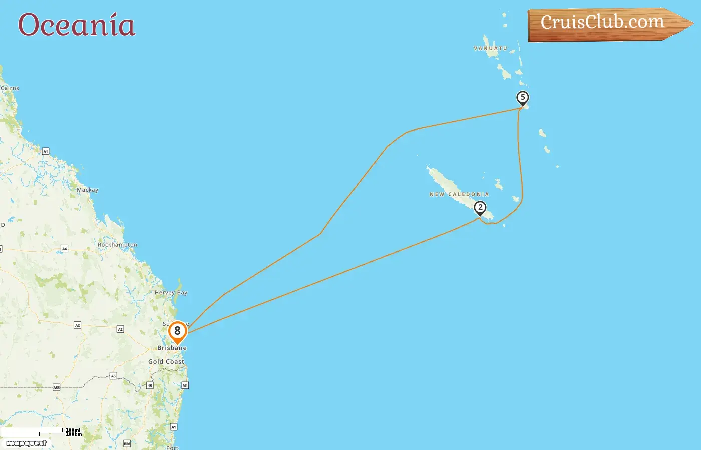 Crucero en el Pacífico Sur desde Brisbane a bordo del barco Quantum of the Seas con visitas a Australia, Nueva Caledonia y Vanuatu durante 8 días