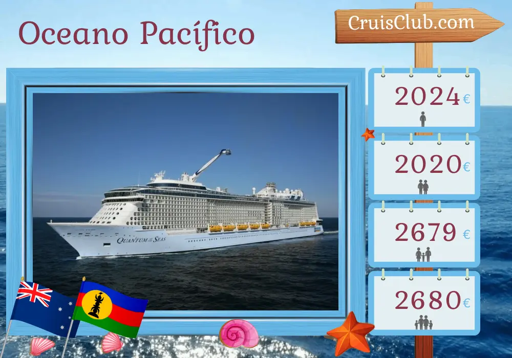 Cruzeiro no sul do Pacífico partindo de Brisbane a bordo do navio Quantum of the Seas com visitas à Austrália, Nova Caledônia e Vanuatu por 8 dias