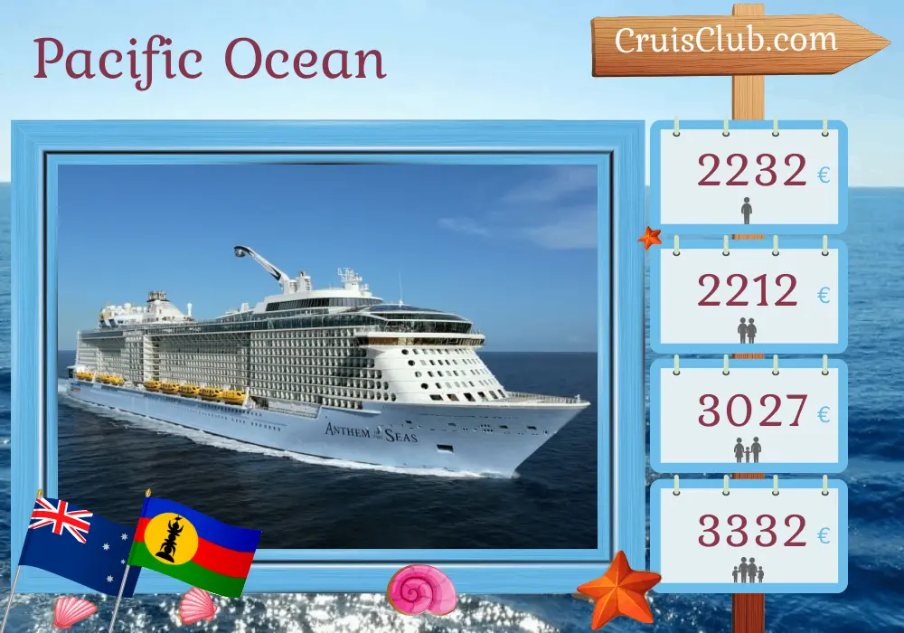 Cruise in the Pacific Ocean from Sydney aboard Anthem of the Seas ship with visits to Australia, New Caledonia, and Vanuatu for 10 days