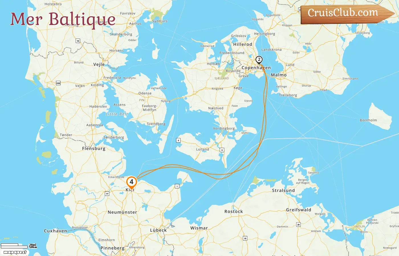 Croisière en mer Baltique depuis Kiel à bord du navire Vasco da Gama avec des visites au Danemark pendant 4 jours