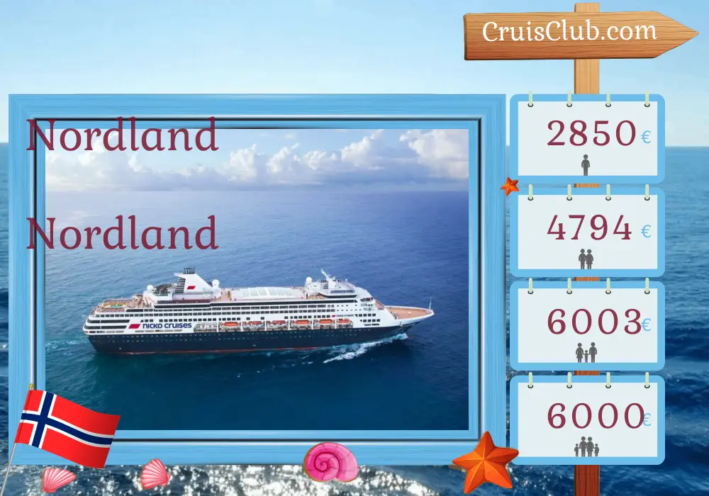 Cruzeiro no Norte de Kiel a bordo do navio Vasco da Gama com visitas à Noruega por 16 dias