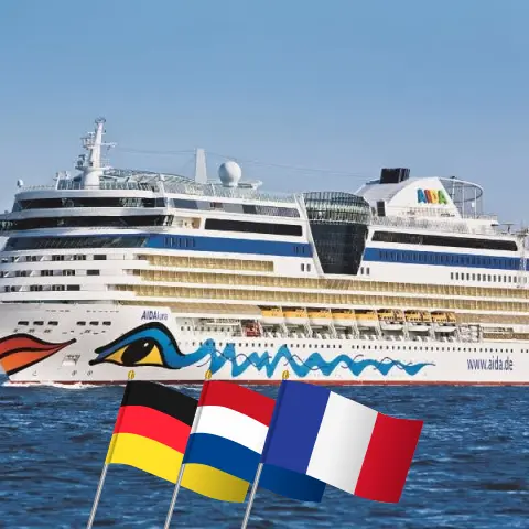 Cruise in the Western Europe from Hamburg aboard AIDAluna ship with visits to Germany, Netherlands, and France for 6 days