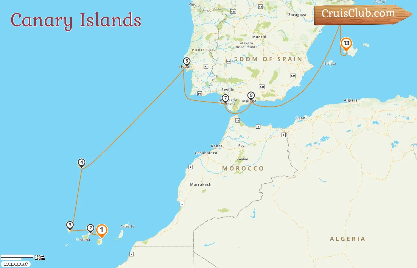 Cruise in the Canary Islands from Las Palmas to Palma aboard AIDAperla ship with visits to Spain for 13 days