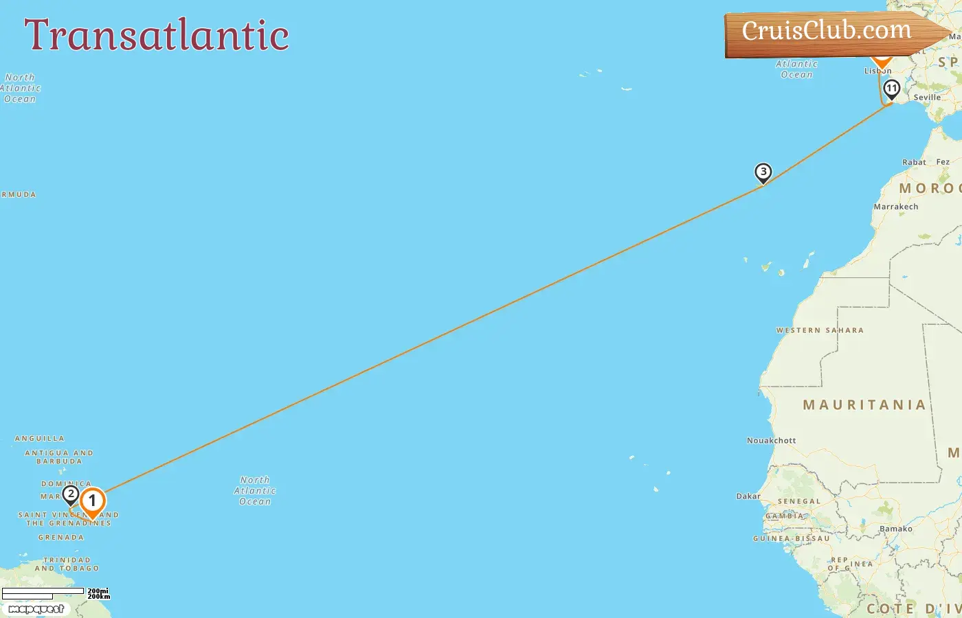 Cruise in the Transatlantic from Bridgetown to Lisbon aboard Seabourn Ovation ship with visits to Barbados, Saint Lucia, and Portugal for 13 days