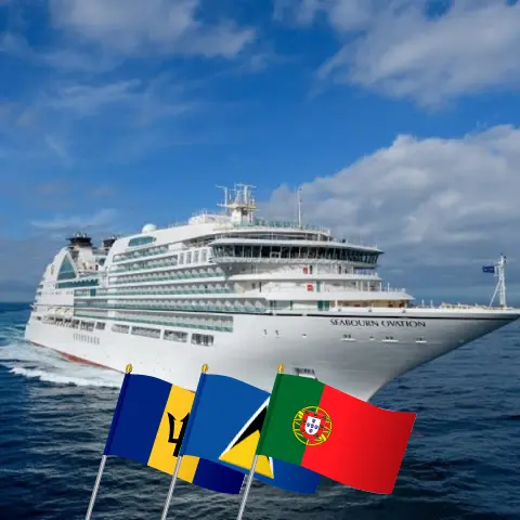 Cruise in the Transatlantic from Bridgetown to Lisbon aboard Seabourn Ovation ship with visits to Barbados, Saint Lucia, and Portugal for 13 days