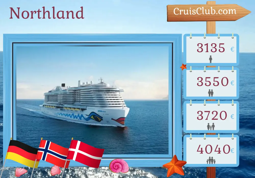 Cruise in the Northland from Hamburg aboard AIDAnova ship with visits to Germany, Norway, and Denmark for 15 days