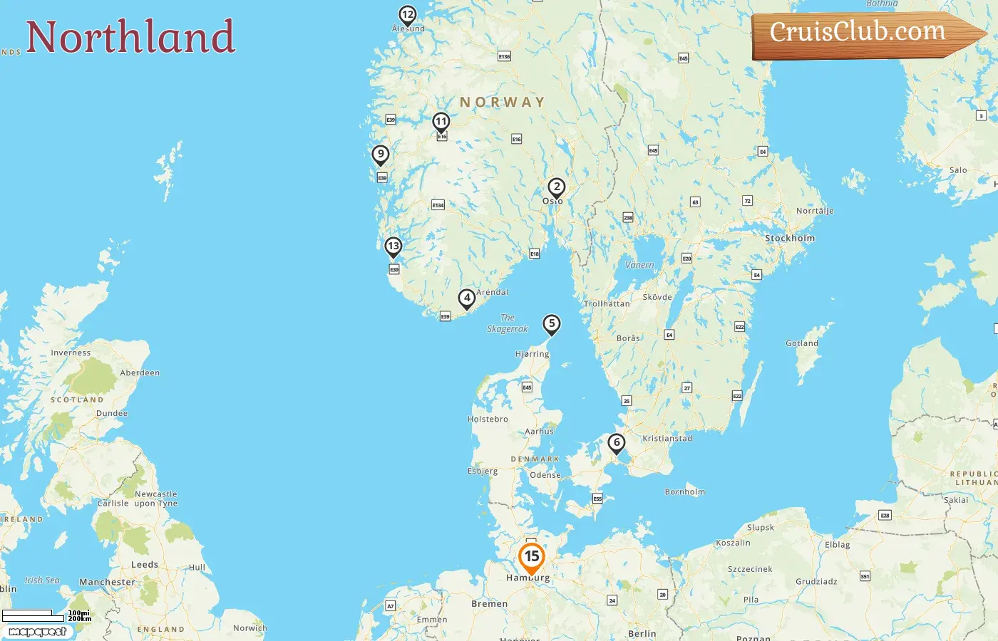 Cruise in the Northland from Hamburg aboard AIDAnova ship with visits to Germany, Norway, and Denmark for 15 days