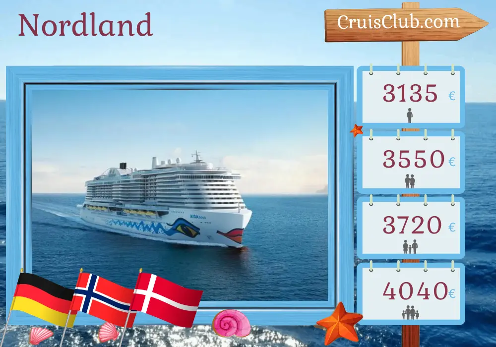 Croisière dans le Nord à partir de Hambourg à bord du navire AIDAnova avec des visites en Allemagne, en Norvège et au Danemark pendant 15 jours
