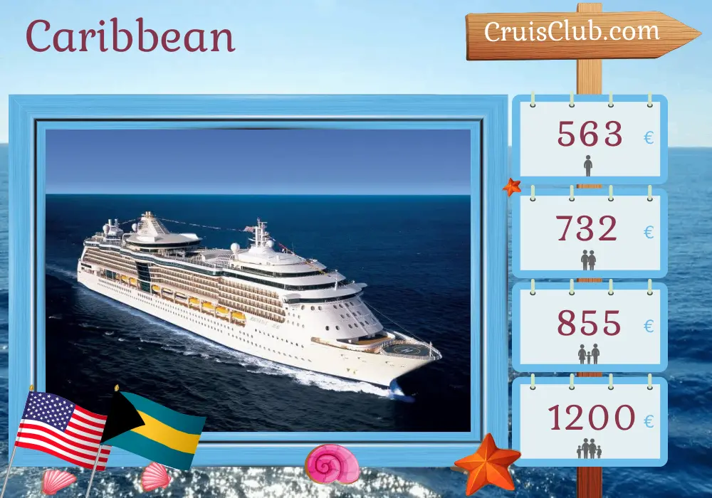 Cruise in the Caribbean from Fort Lauderdale aboard Radiance of the Seas ship with visits to USA and Bahamas for 4 days