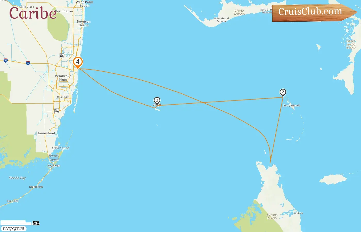 Crucero por el Caribe desde Fort Lauderdale a bordo del barco Radiance of the Seas con visitas a Estados Unidos y Bahamas durante 4 días