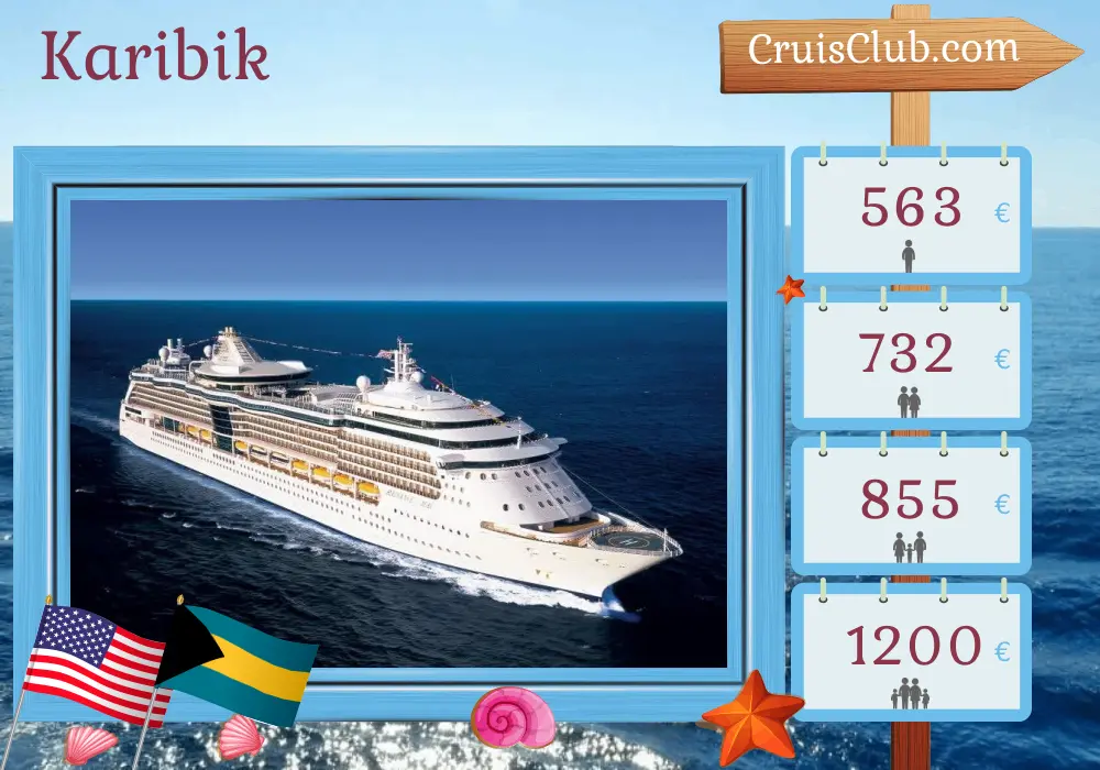 Kreuzfahrt in der Karibik ab Fort Lauderdale an Bord des Schiffes Radiance of the Seas mit Besuchen in den USA und den Bahamas für 4 Tage