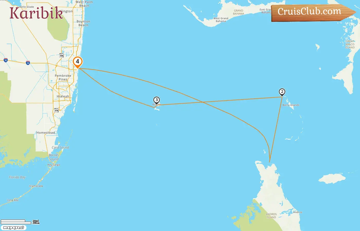 Kreuzfahrt in der Karibik ab Fort Lauderdale an Bord des Schiffes Radiance of the Seas mit Besuchen in den USA und den Bahamas für 4 Tage