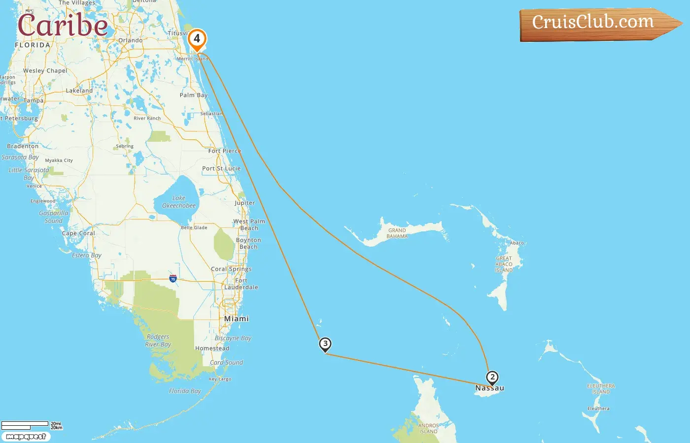 Crucero en el Caribe desde Port Canaveral / Orlando a bordo del barco MSC Grandiosa con visitas a EE. UU. y Bahamas por 4 días